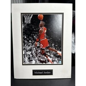 MICHAEL JORDAN Slam Dunk Action Matted Print  CHICAGO BULLS
